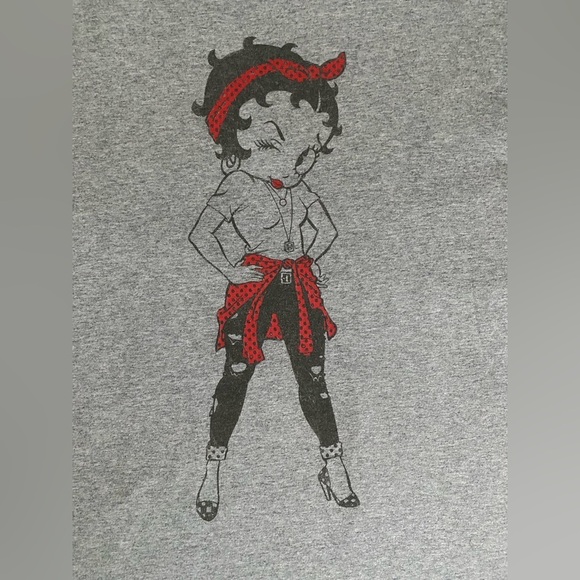 BETTY BOOP Gray Graphic T Shirt in 2XL - Picture 2 of 6